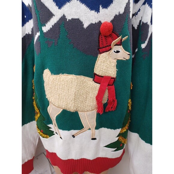Women’s Ugly Llama Christmas Sweater by 33 Degrees 3XLB NWT - Picture 2 of 10
